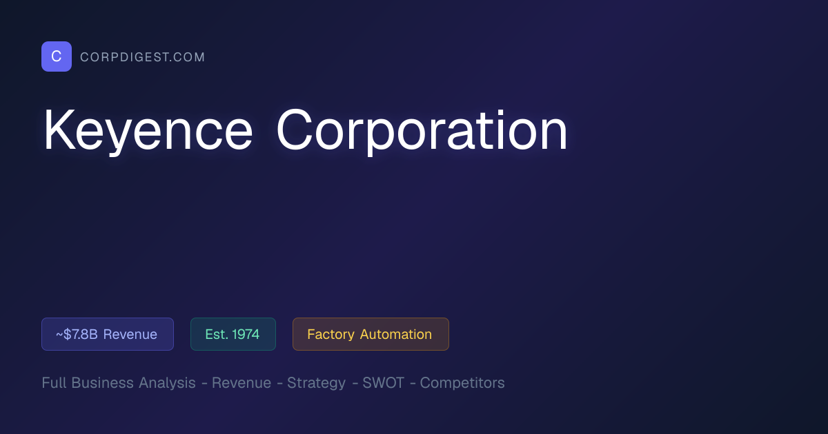 Keyence: Founded 1974, ~$7.8B Revenue (FY2026)